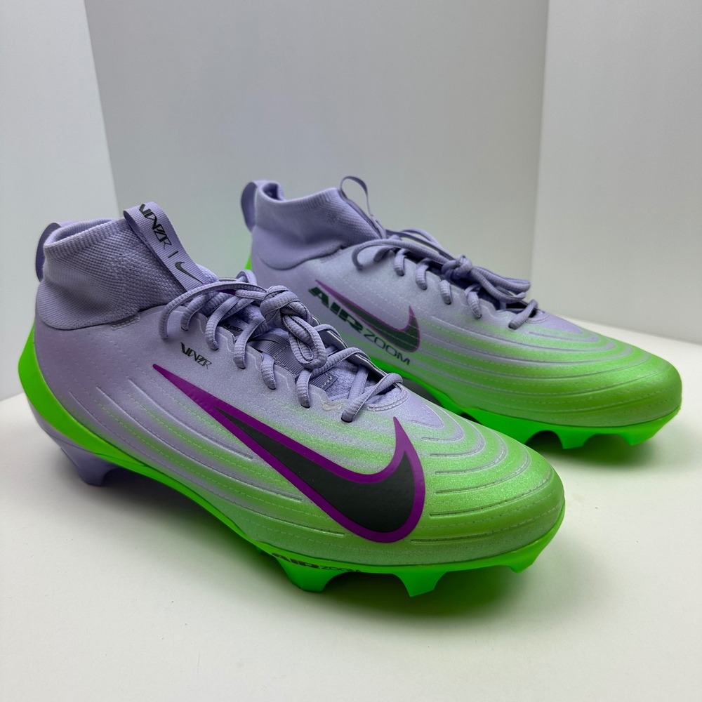 Nike Air Zoom Vapor Edge Pro 360 2 Purple Green Football Cleats 13 IB8250-500